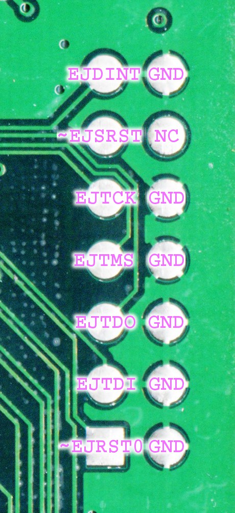 DSL600E circuit board: J3 (EJTAG) pin assignments